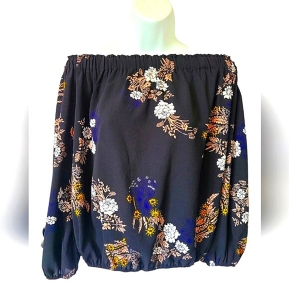 BUFFALO Off The Shoulder Floral Print Blouse Size Large - Picture 1 of 6